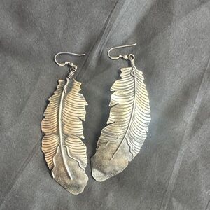 Sterling Silver Feather Earrings